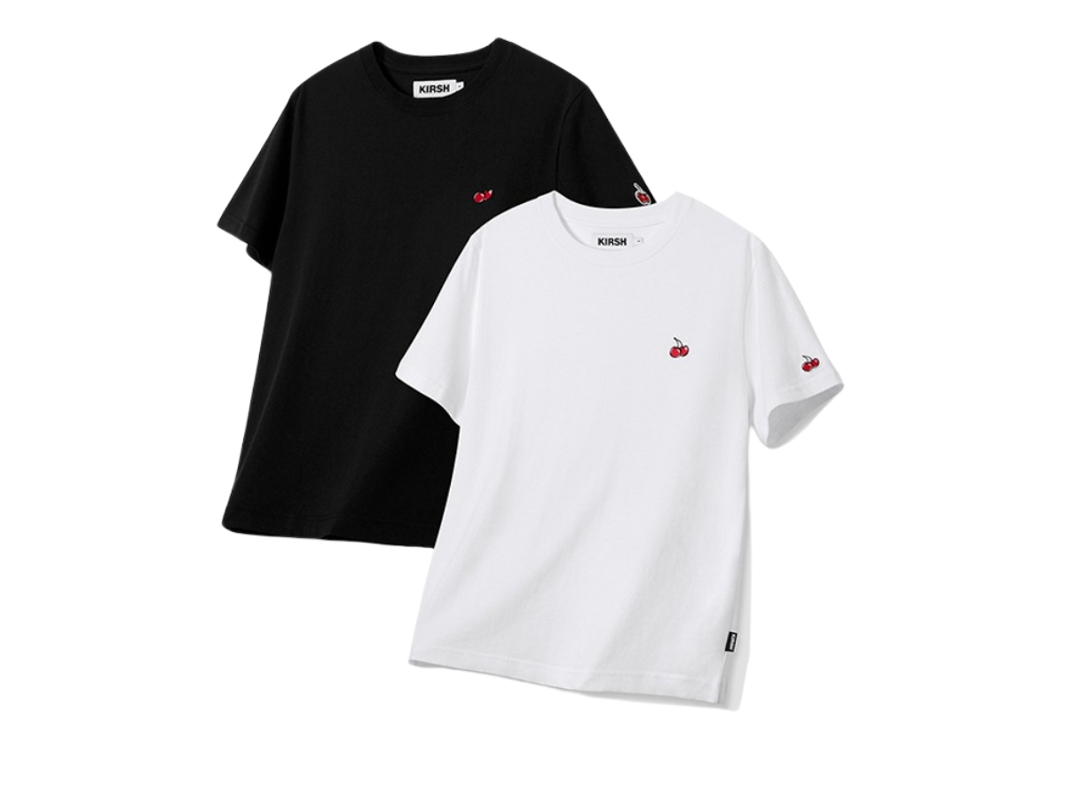 KIRSH Small Cherry Standard T-Shirt 2 Pack White Black
