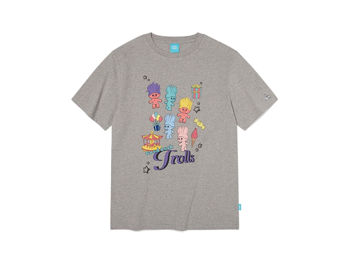 ☆KIRSH☆ Trolls Graphic Crop T-Shirt White KIRSH Trolls Graphic Loose Fit T-Shirt Melange Gray