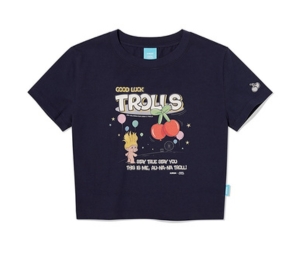 Buy KIRSH Trolls Retro Graphic Crop T-Shirt Navy | SASOM