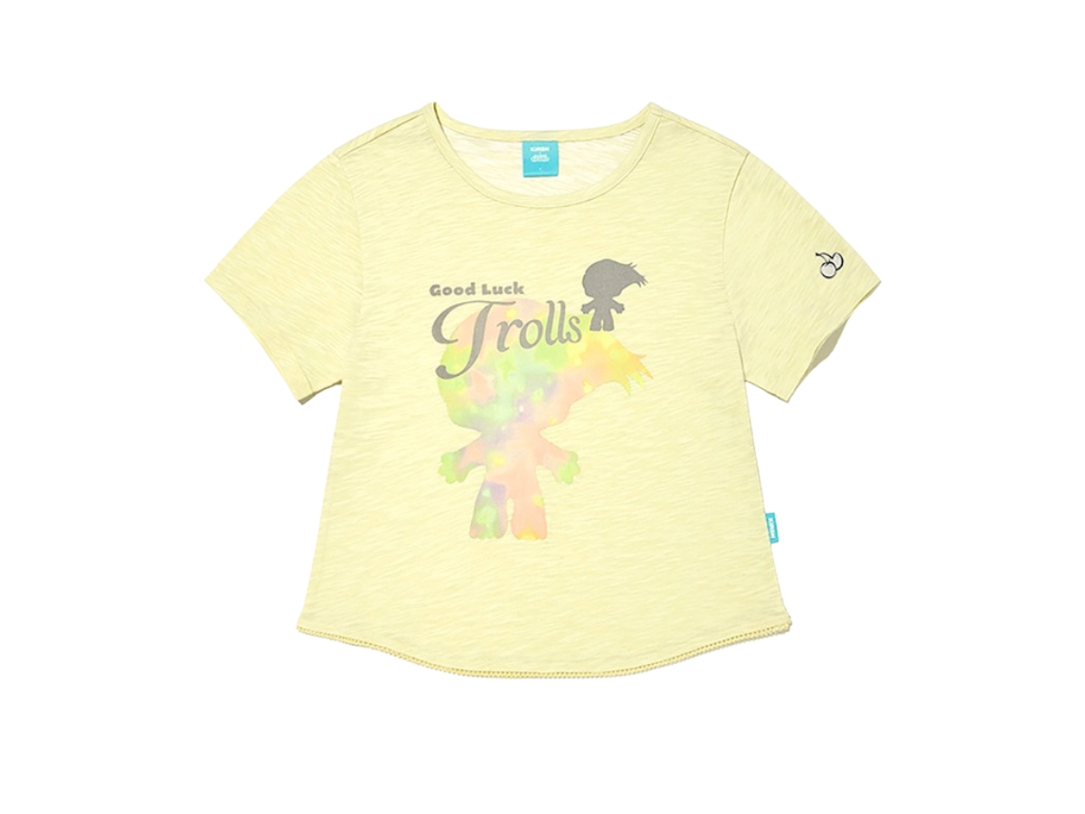 ☆KIRSH☆ Troll Silhouette Slim Fit T-Shirt Light Yellow KIRSH Trolls Silhouette Slim Fit T-Shirt Light Yellow