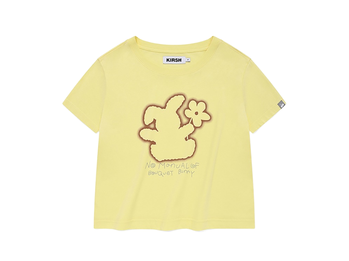 KIRSH Witty Bunny Crop Modal T-Shirt Light Yellow