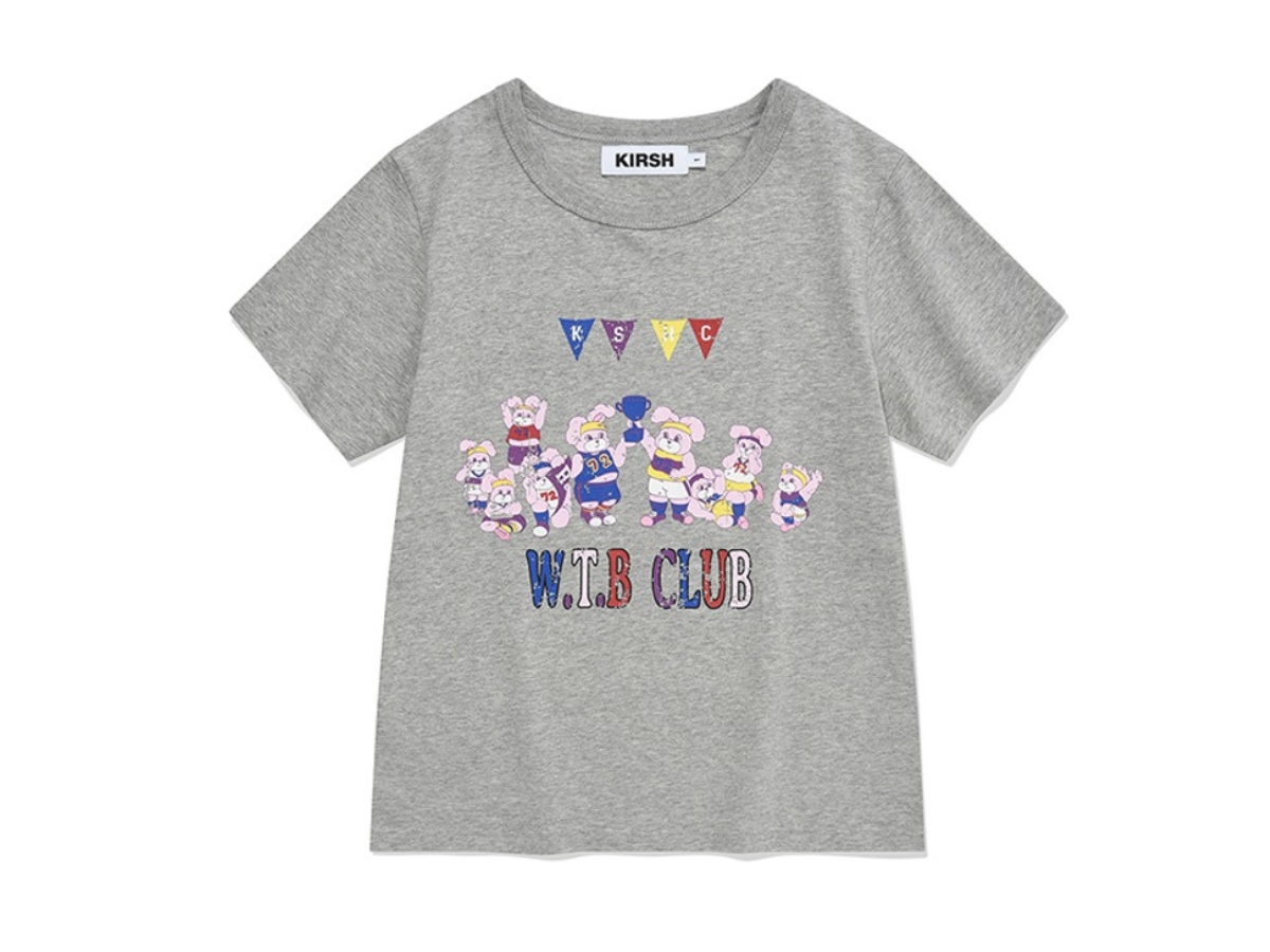 ☆人気☆【KIRSH】☆WITTY BUNNY VINTAGE GRAPHIC T-SHIR.T☆ KIRSH Witty Bunny Vintage Graphic T-Shirt Melange Gray