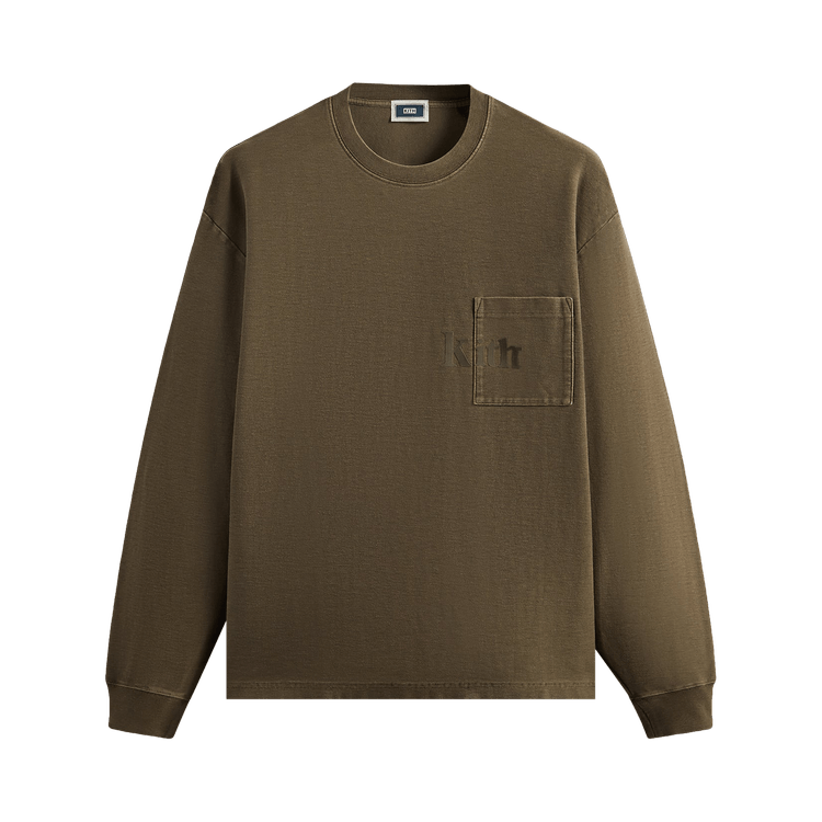 Kith Long-Sleeve Quinn Tee 'Java' Shop Authentic at SASOM