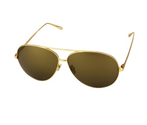 Buy Linda Farrow 398 C9 Sunglasses In Yellow Gold Titanium Frame With Gold Lenses at Sasom – Authentic and Ready to Ship