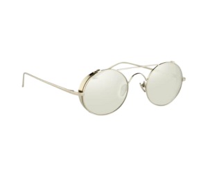 Buy Linda Farrow 427 C2 Oval Sunglasses In White Gold Frame With Light Grey Lenses at Sasom – Authentic and Ready to Ship