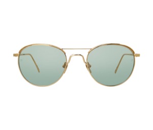 Buy Linda Farrow 623 C6 Oval Sunglasses In Yellow Gold Frame With Blue Lenses at Sasom – Authentic and Ready to Ship