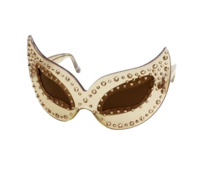 Buy Linda Farrow Disguise Me Ap 51 4 49 Sunglasses In Mask Shape Gold Transparent Acetate-Stud Detailing With Brown Lenses at Sasom – Authentic and Ready to Ship