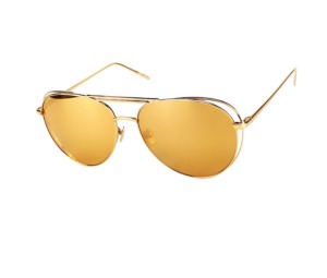 Buy Linda Farrow LFL-575-1-61 Sunglasses In Gold Titanium Frame With Gold Lenses at Sasom – Authentic and Ready to Ship