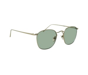 Buy Linda Farrow Simon C10 Square Sunglasses In White Gold Titanium Frame With Light Blue Lenses at Sasom – Authentic and Ready to Ship