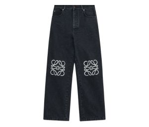 Loewe Anagram Baggy Jeans In Denim Black
