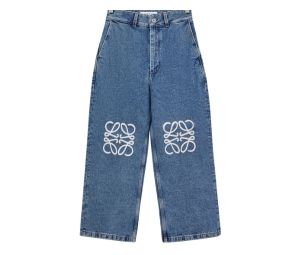 Loewe Anagram Baggy Jeans In Denim Jeans Blue