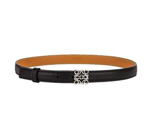 Loewe Anagram Belt In Soft Grained Calfskin Leather With Palladium Anagram Buckle Black Palladium