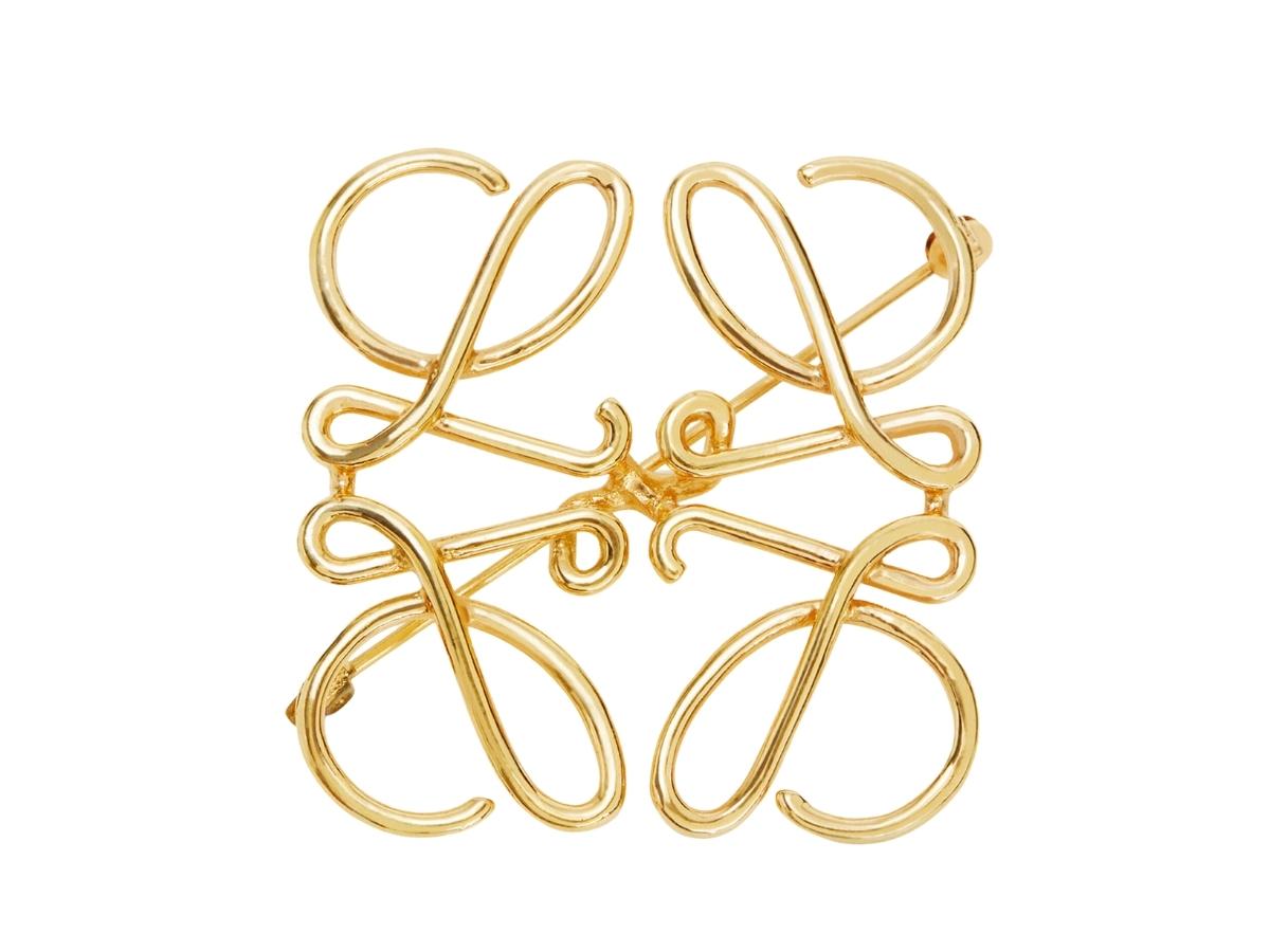 SASOM | accessories Loewe Anagram Brooch In Brass Gold Check the latest  price now!