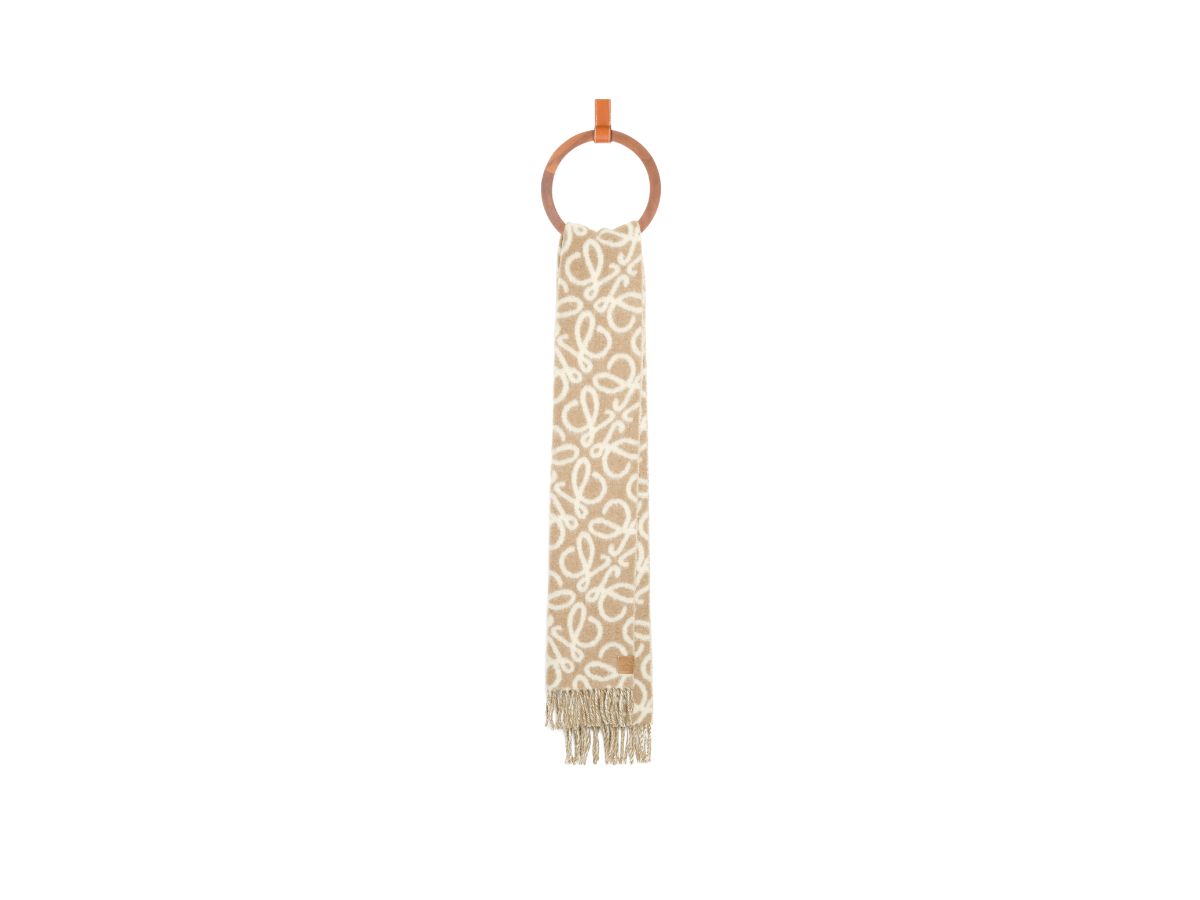 ANAGRAM 200 CM SCARF IN BLACK MIX BEIGE ALPACA AND WOOL 411850 main image 1