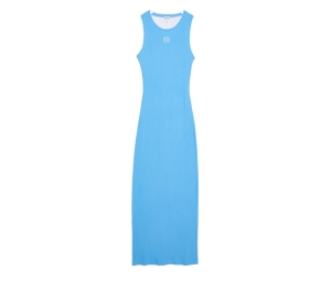 Loewe Anagram Tank Dress  In Cotton Medium Turquoise