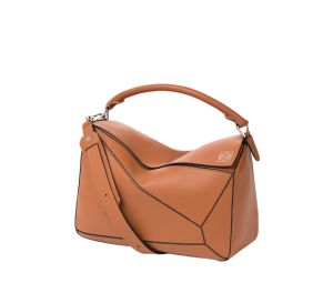 Buy Loewe Large Puzzle Bag In Classic Calfskin With Palladium Hardware Tan at Sasom – Authentic and Ready to Ship