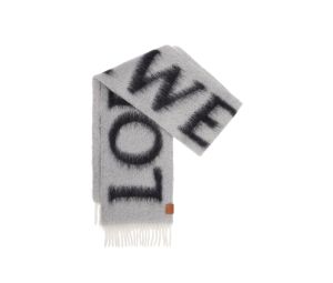 Buy Loewe LOEWE Scarf In Wool And Mohair Light Grey-Dark Grey at Sasom – Authentic and Ready to Ship
