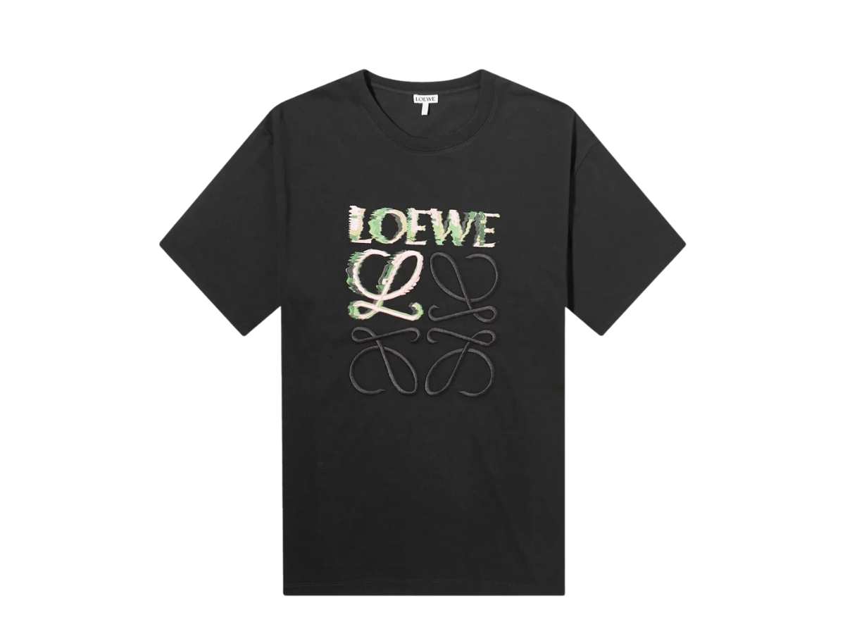 Loewe Relaxed Fit T-shirt In Cotton-Glitch-Effect Anagram Patch