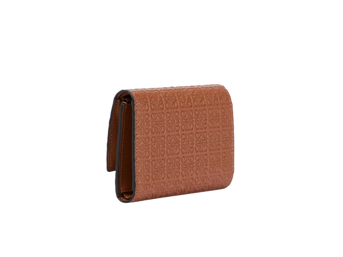 Loewe Repeat Trifold Wallet In Embossed Silk Calf With Gold