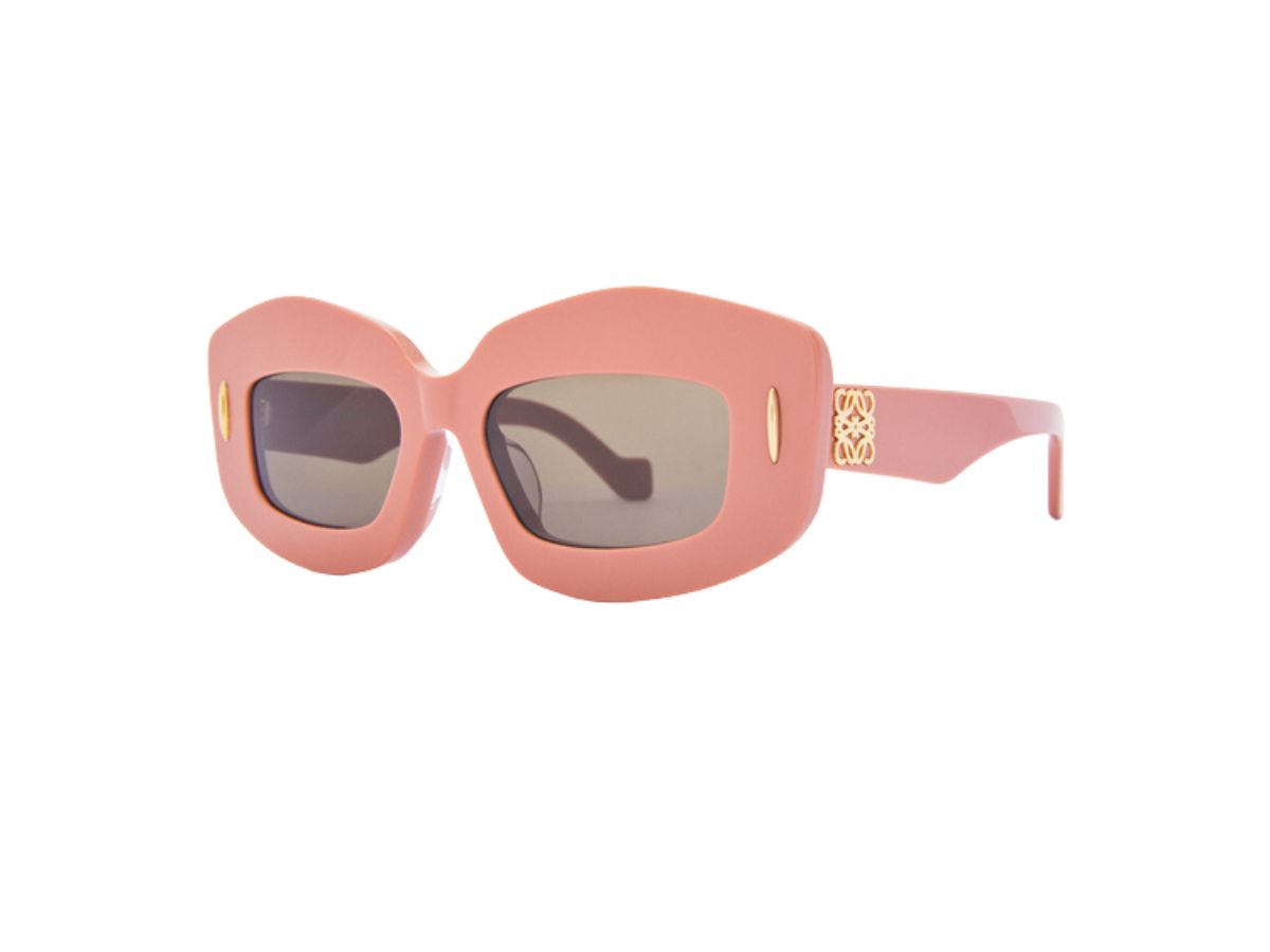 LOEWE PINK / GOLD LOGO ACETATE FRAME SCREEN SUNGLASSES Loewe SLW 102 E55 – Vintage Frames Company main image 4