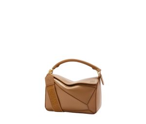 Buy Loewe Small Puzzle Bag In Satin Calfskin With Gold Metallic Oak at Sasom – Authentic and Ready to Ship