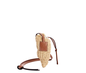 Buy Loewe Tulip Shell Pouch In  Raffia and Calfskin Natural Tan at Sasom – Authentic and Ready to Ship
