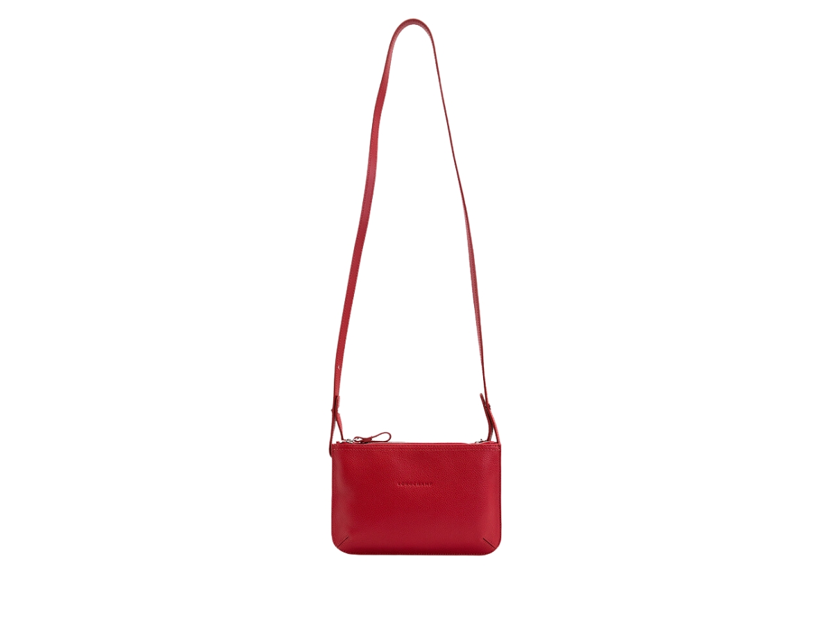 SASOM กระเป๋า Longchamp Crossbody Bag In Leather With Silver Hardware