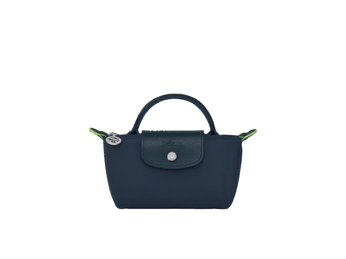 LONGCHAMP Le Pliage Green Pouch with Handle (Navy)