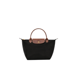 Longchamp Le Pliage Original S Handbag In Recycled Canvas With Gold Color Metallic Hardware Black