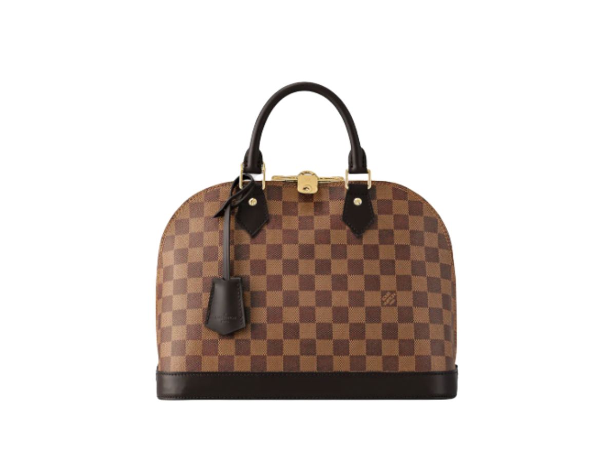 Louis+Vuitton+Alma+Damier+Ebene+Shoulder+Bag+BB+Brown+Canvas for