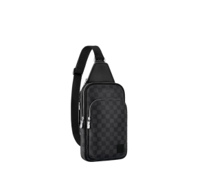 Louis+Vuitton+Avenue+Damier+Graphite+Sling+Bag+Black+Canvas for sale online