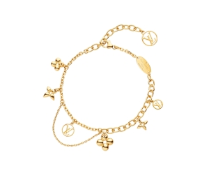 Louis Vuitton Blooming Supple Bracelet In Gold-color Metal finish With Monogram Flower Charms