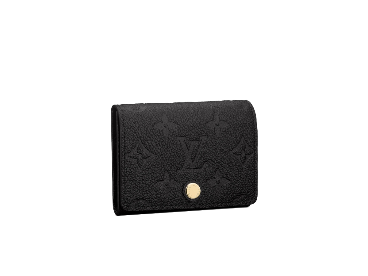 Business Card Holder Monogram Empreinte Leather in Black - Small