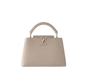 Louis Vuitton Capucines BB In Taurillon leather With Gold-Color Hardware Galet Gray