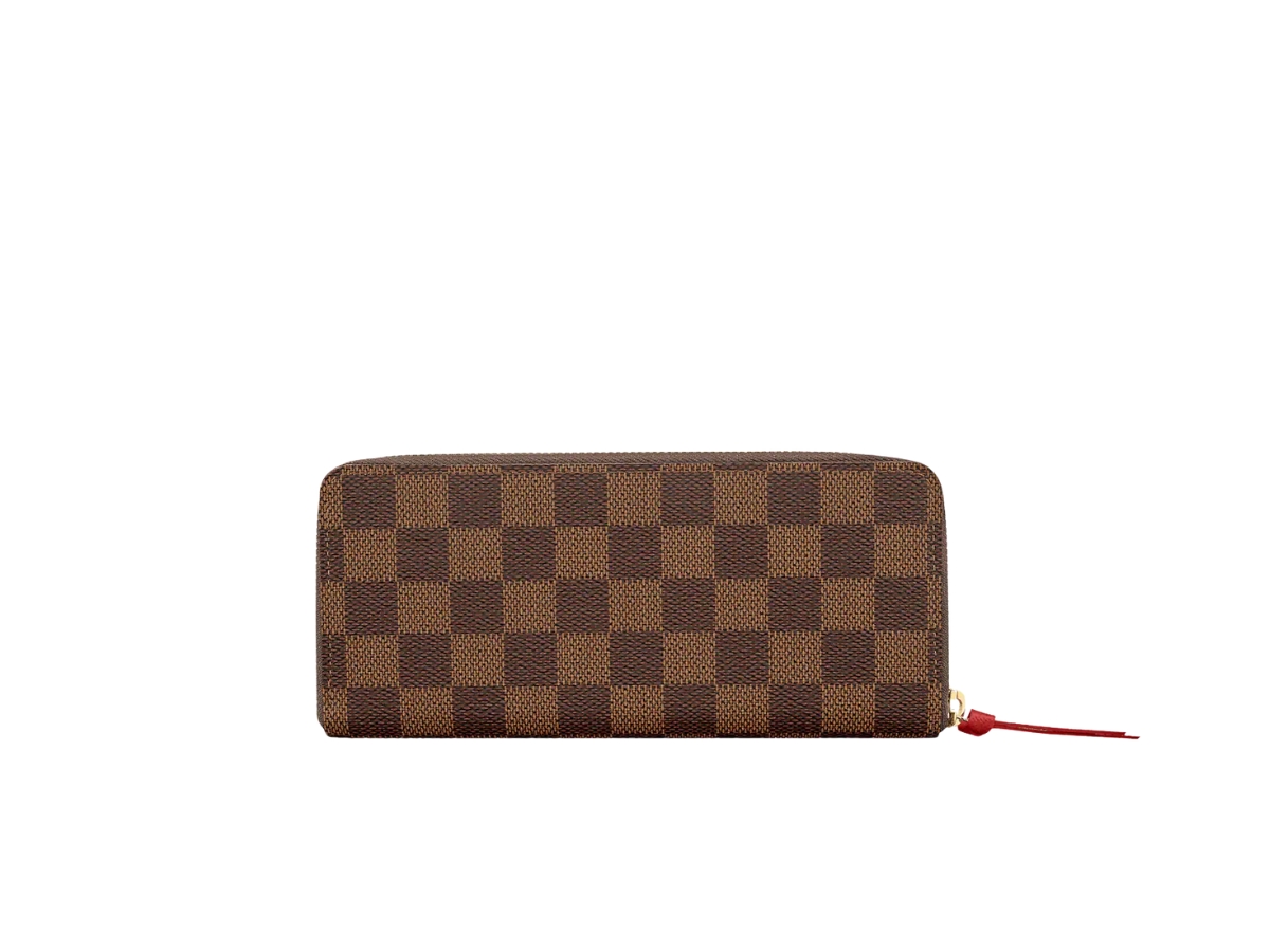 Clemence Damier Zippy Wallet in Coated canvas, Gold Hardware