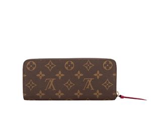 Authenticated Used Louis Vuitton Monogram Portefeuille Clemence Fuchsia  M60742 Wallet Long Ladies 