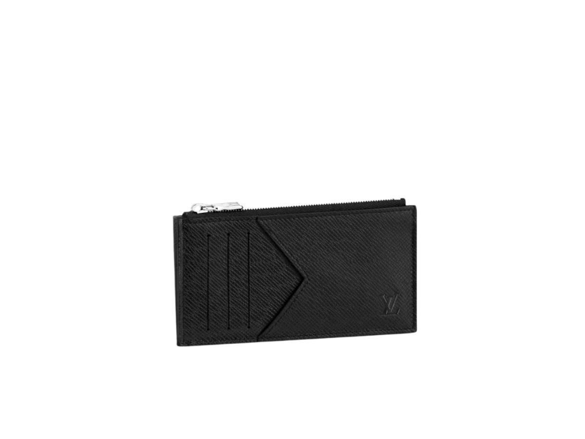 Coin Card Holder - Luxury Taiga Leather Black