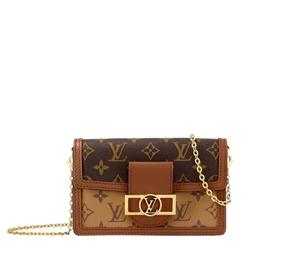 Louis Vuitton Dauphine Chain Wallet In Monogram Reverse Coated Canvas With Gold-Color Hardware