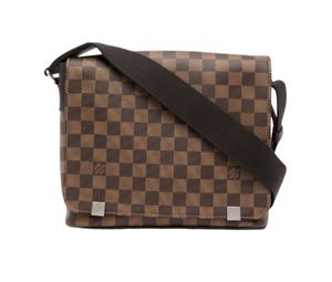 LOUIS VUITTON District PM Damier Ebene Canvas Messenger Bag Brown