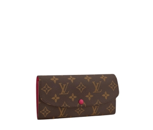 LOUIS VUITTON Emilie Monogram Canvas Wallet Fuchsia