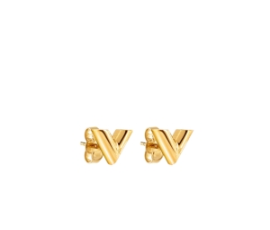 Buy Louis Vuitton Essential V Stud Earrings In Metal With Gold-Colour Finish at Sasom – Authentic and Ready to Ship