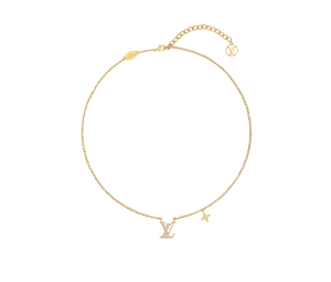 Louis Vuitton Iconic Necklace In Crystal Gold-color Finish With Monogram Flower Charm