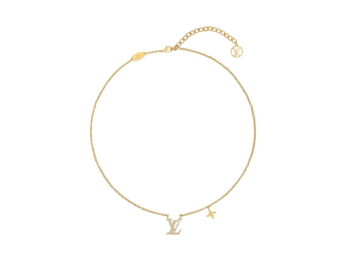 Louis Vuitton Collier My Blooming Strass Necklace M00592 Metal Gold Lv  Circle Monogram Flower