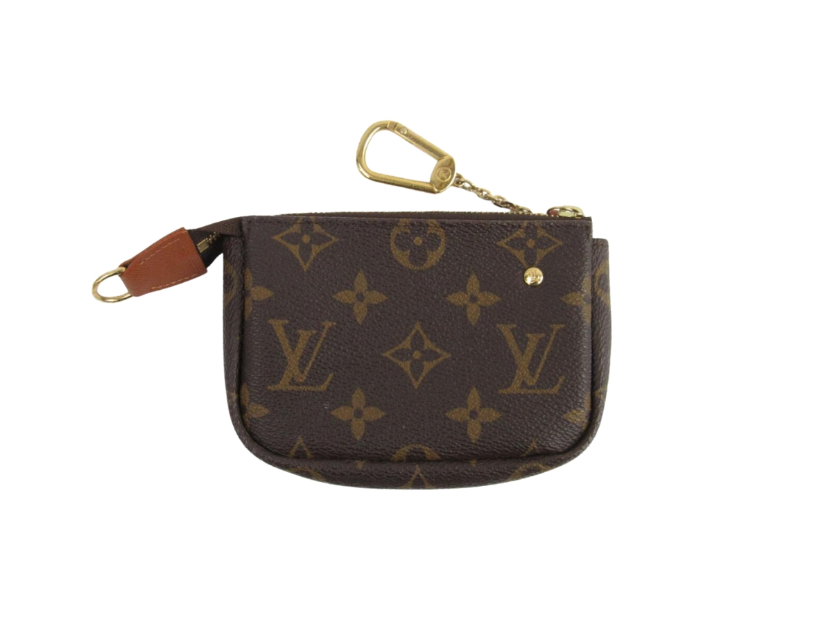 LOUIS VUITTON Pochette Key Cles Monogram Canvas Coin Case Brown