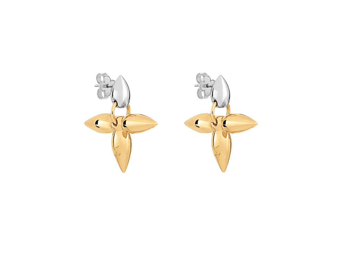 Louis Vuitton Louisette Stud Earrings Gold
