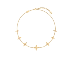 Buy Louis Vuitton Louisette Signature Necklace In Metal With Flower Charm Gold-Color Finish at Sasom – Authentic and Ready to Ship