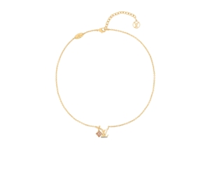 Louis Vuitton Loulougram Necklace In Monogram Flower Metal With Gold-Colour Finish