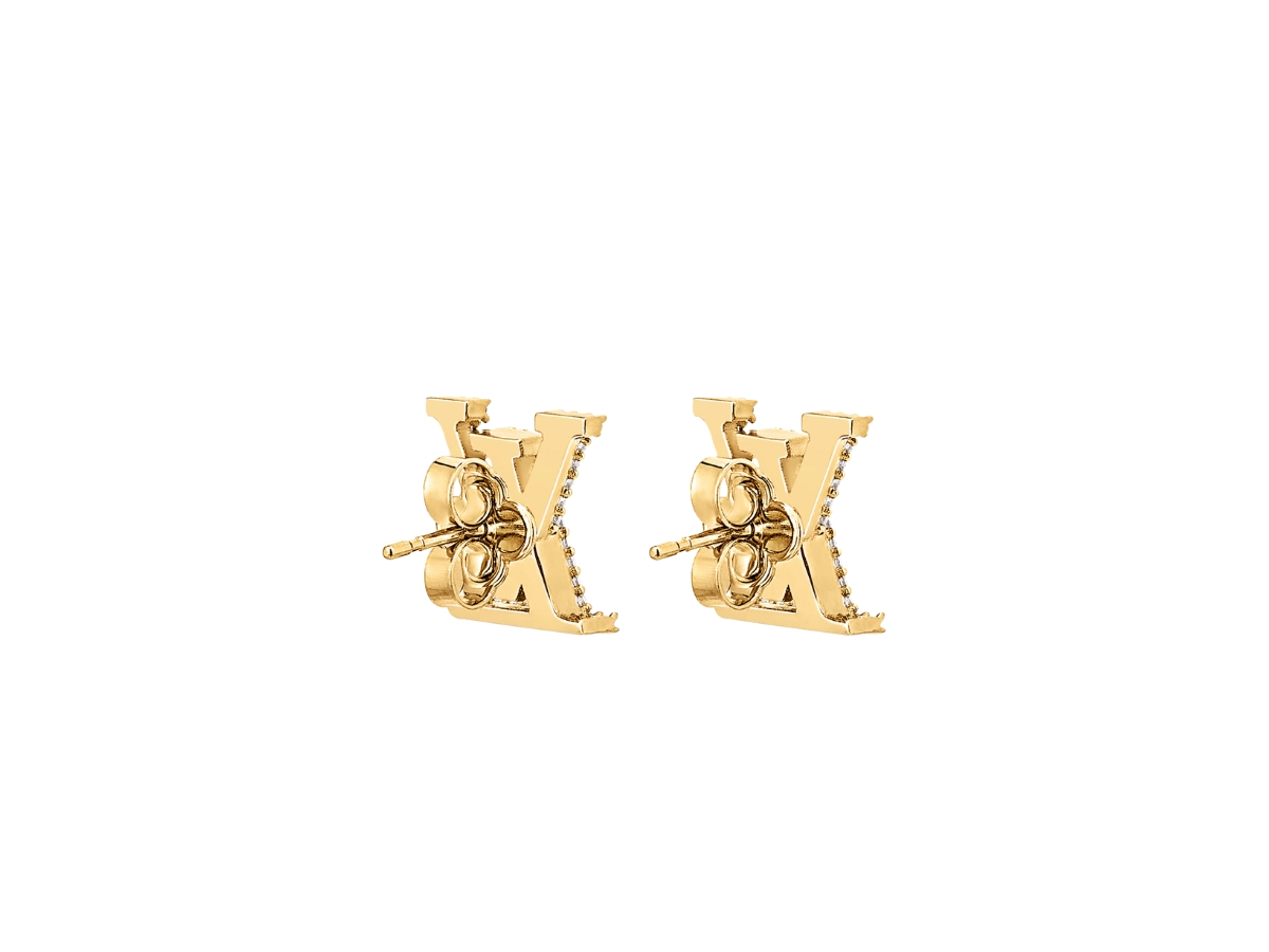 LOUIS VUITTON Metal LV Iconic Earrings Gold | FASHIONPHILE