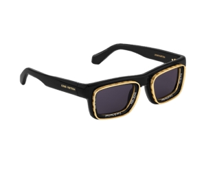 Buy Louis Vuitton LV Super Vision Square Sunglasses In Black-Gold Toned Hardware With Black Lenses at Sasom – Authentic and Ready to Ship