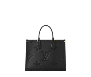 LOUIS VUITTON Onthego GM Monogram Empreinte Leather Tote Bag Black - 1